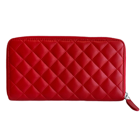 Chanel Quilted Lambskin Continental Zip Around Wallet
