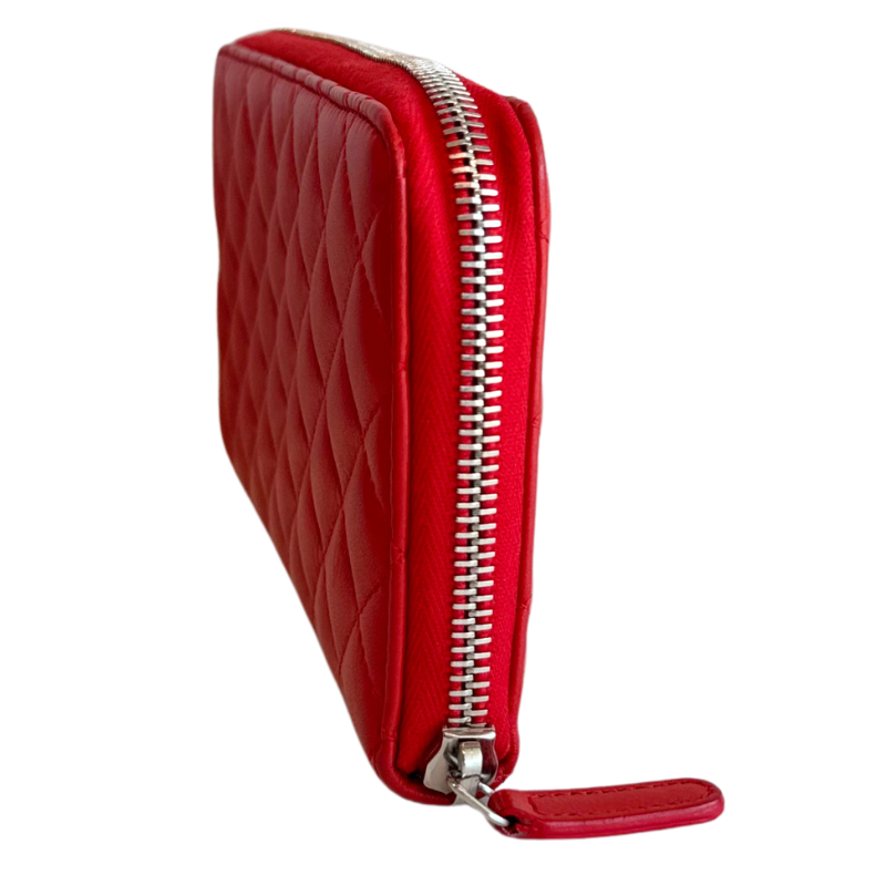 Chanel Quilted Lambskin Continental Zip Around Wallet