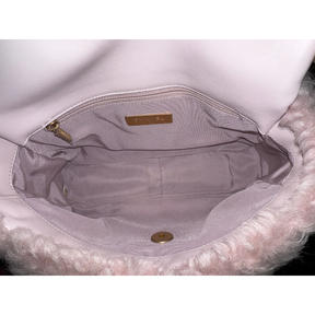 Chanel Light Pink Shearling Medium 19 Flap Bag