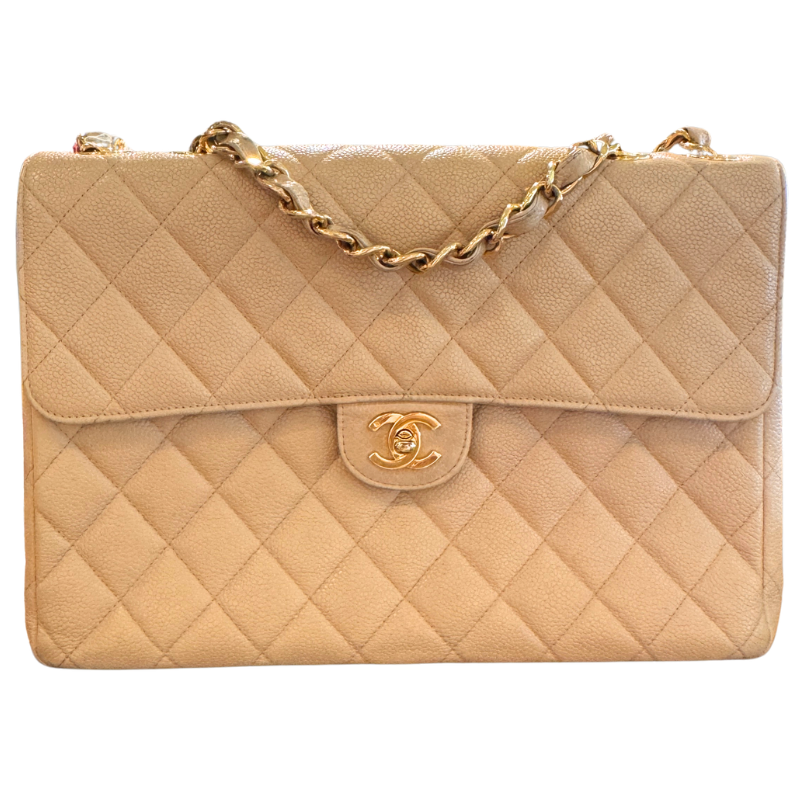 Chanel Caviar Quilted Leather Jumbo Single Flap