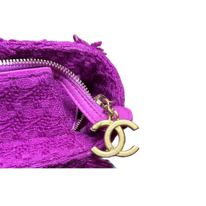 Chanel Wool Tweed Large Zipped Shopping Tote