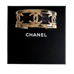 Chanel CC Tweed Cuff Bracelet