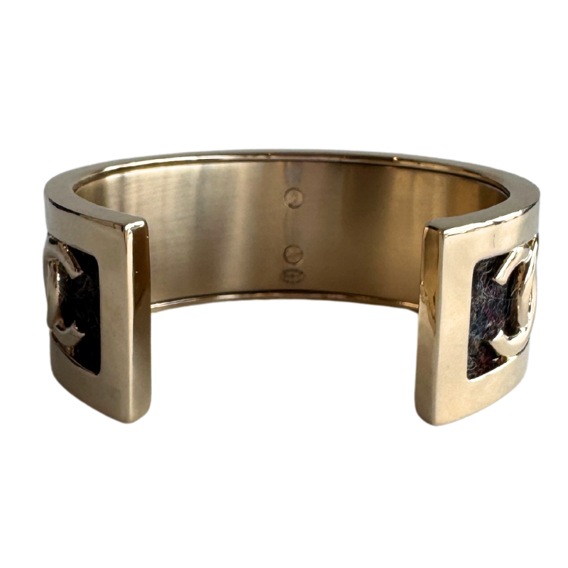 Chanel CC Tweed Cuff Bracelet