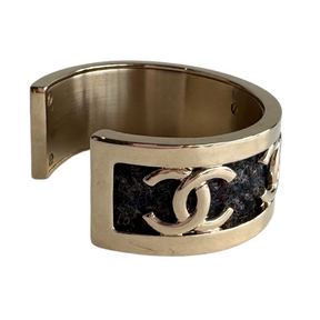 Chanel CC Tweed Cuff Bracelet