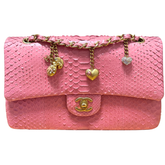 Chanel Valentines Charms Python Classic Medium Single Flap