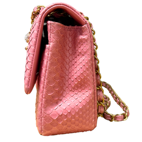 Chanel Valentines Charms Python Classic Medium Single Flap