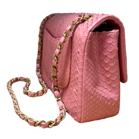 Chanel Valentines Charms Python Classic Medium Single Flap