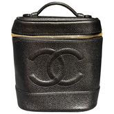 Chanel Vintage Caviar Leather Timeless Tall Vanity Case