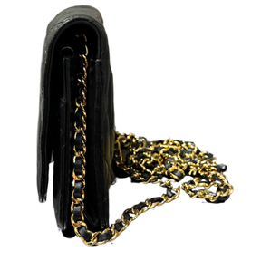 Chanel Lambskin Leather Quilted Wallet On Chain