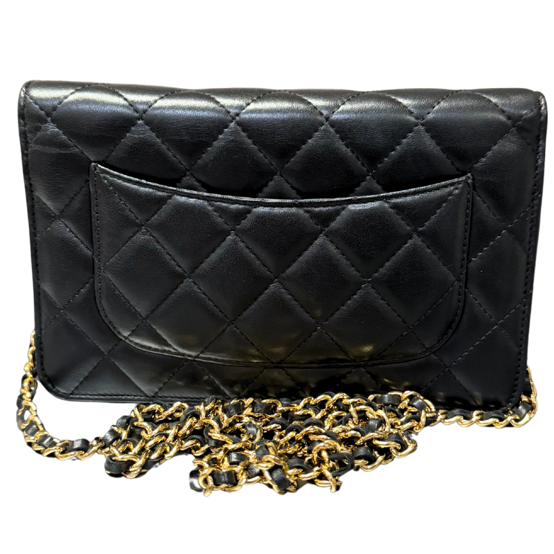 Chanel Lambskin Leather Quilted Wallet On Chain