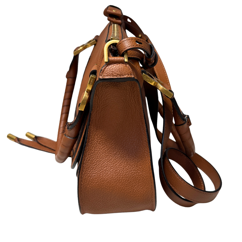 Chloe Grained Leather Double Carry Small Marcie