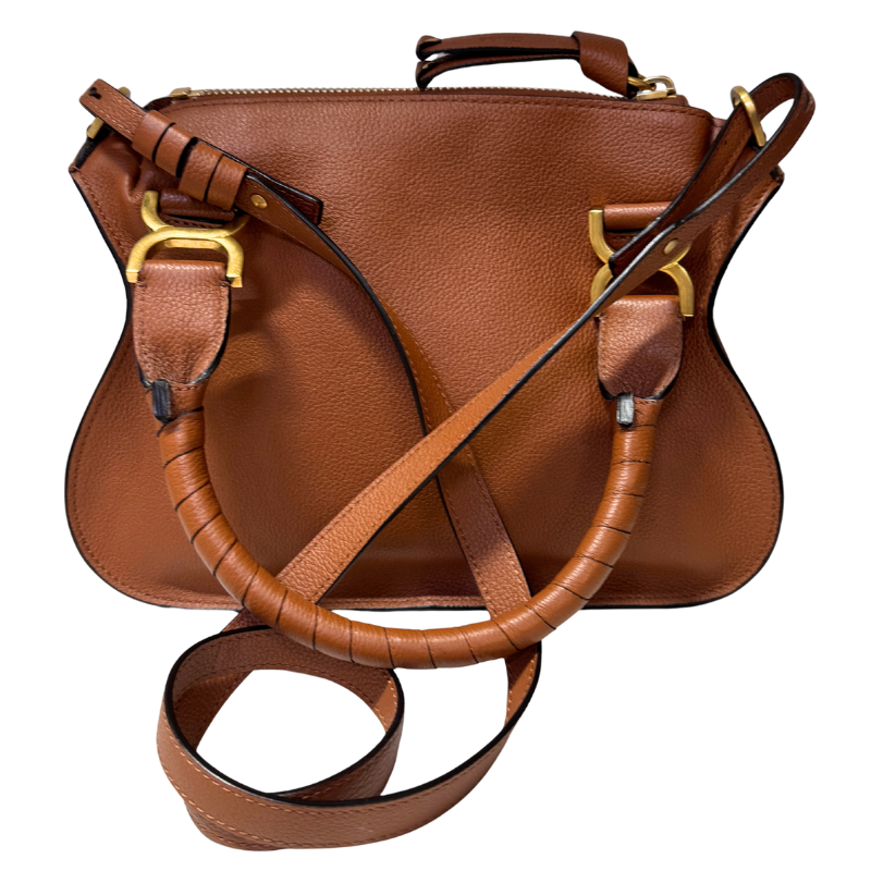 Chloe Grained Leather Double Carry Small Marcie