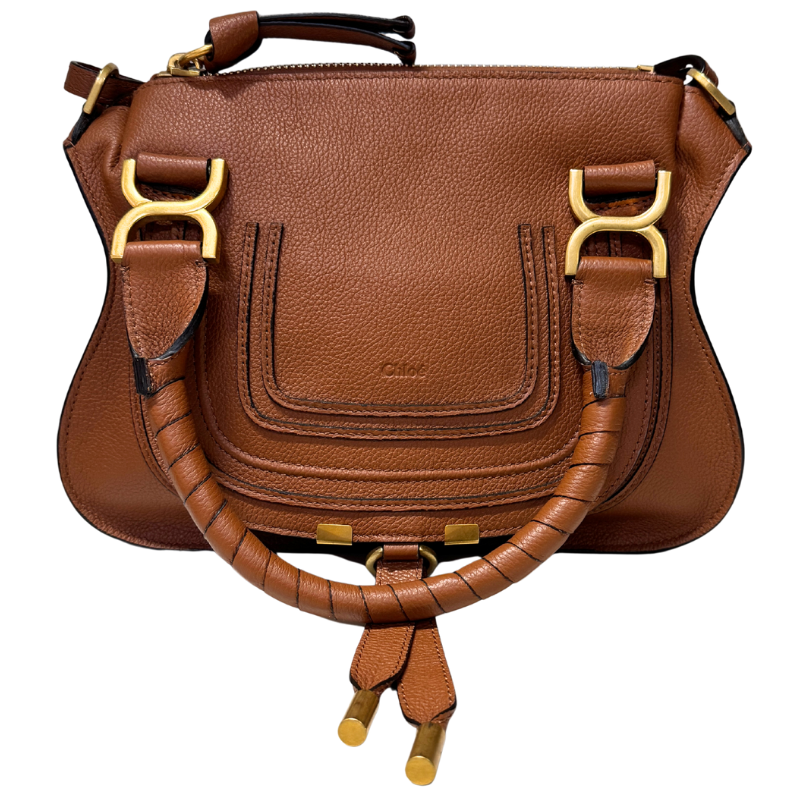 Chloe Grained Leather Double Carry Small Marcie