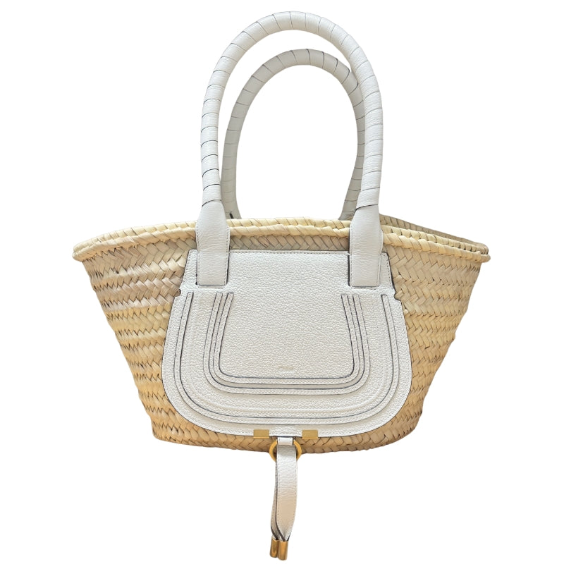 Chloe Raffia Marcie Medium Basket Tote