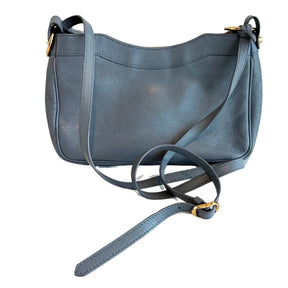 Balenciaga Motocross Crossbody&nbsp;

Blue Leather&nbsp;

Silver-Toned Hardware&nbsp;

Single Shoulder Strap

Single Exterior Pocket&nbsp;

Canvas Lining&nbsp;

Dual Interior Pockets&nbsp;

Zip Closure at Top&nbsp;