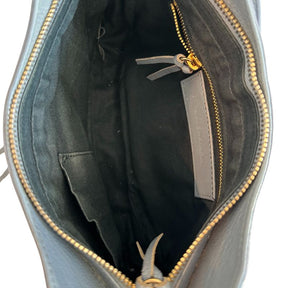 Balenciaga Motocross Crossbody&nbsp;

Blue Leather&nbsp;

Silver-Toned Hardware&nbsp;

Single Shoulder Strap

Single Exterior Pocket&nbsp;

Canvas Lining&nbsp;

Dual Interior Pockets&nbsp;

Zip Closure at Top&nbsp;
