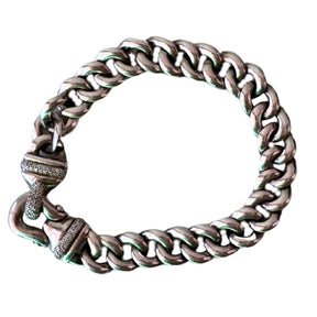 David Yurman Pave Diamond Buckle Curb Chain Bracelet