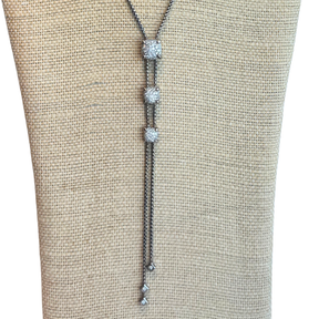 David Yurman Chatelaine Pave Diamond And Sterling Silver Lariat Y-Necklace