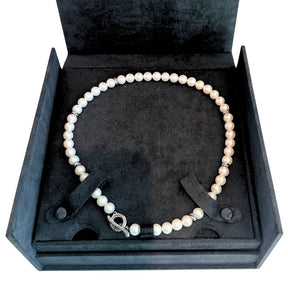 David Yurman Pearl Strand Crossover Toggle Necklace