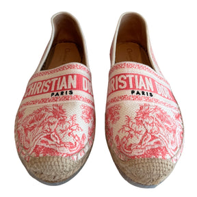 Christian Dior Embroidered Toile De Jouy Granville Espadrilles