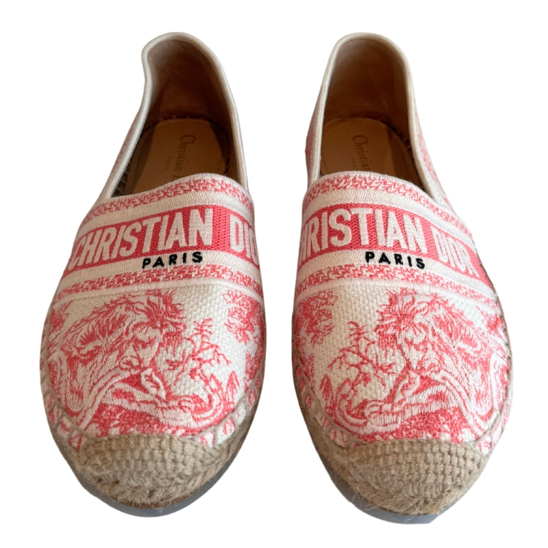 Christian Dior Embroidered Toile De Jouy Granville Espadrilles