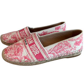 Christian Dior Embroidered Toile De Jouy Granville Espadrilles