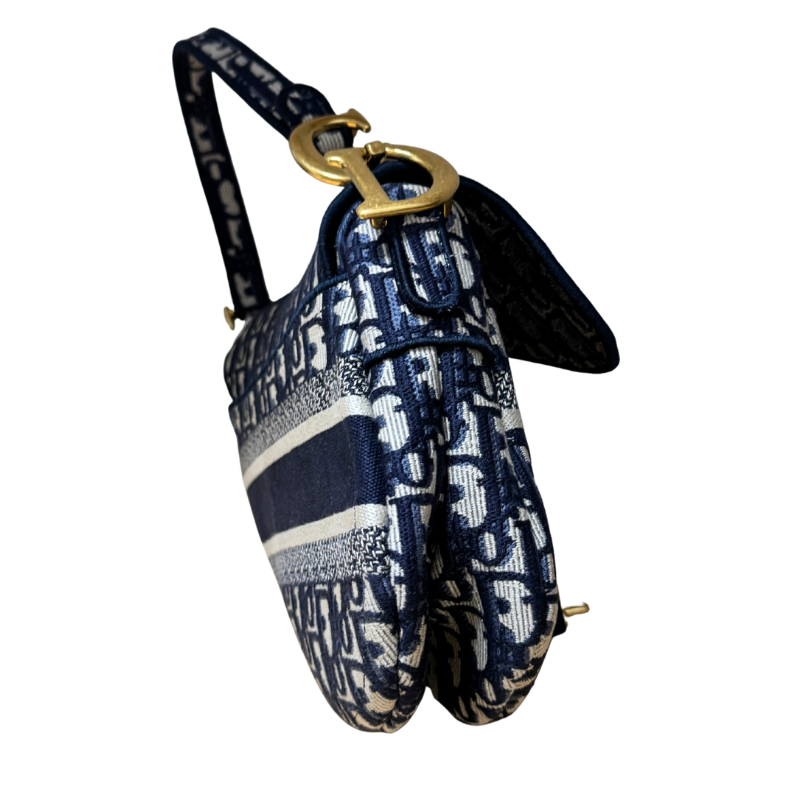 Christian Dior Oblique Embroidered Saddle Bag