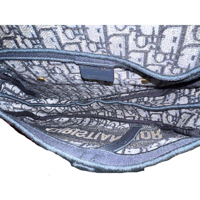 Christian Dior Oblique Embroidered Saddle Bag