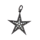 Evergreen Collections Pearl & Pave Diamond Star Pendant
