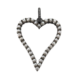 Evergreen Collections Pearl & Pave Diamond Open Heart Pendant