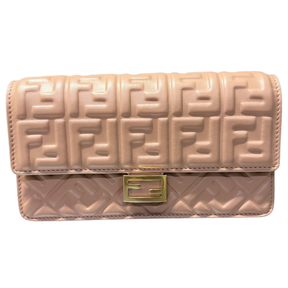 Fendi Nappa Matisse FF Embossed Wallet On Chain Baguette