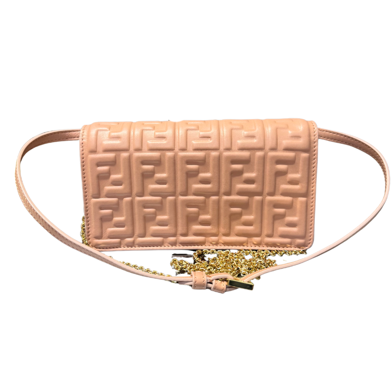 Fendi Nappa Matisse FF Embossed Wallet On Chain Baguette