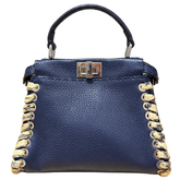 Fendi Selleria Snakeskin Whipstitch Mini Peekaboo Bag