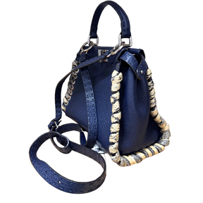 Fendi Selleria Snakeskin Whipstitch Mini Peekaboo Bag