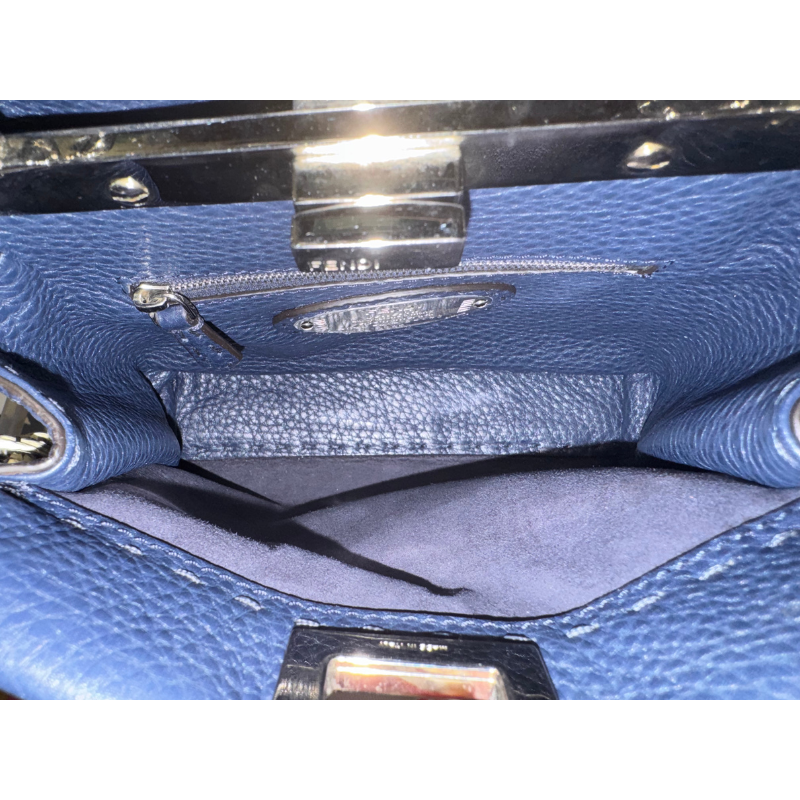 Fendi Selleria Snakeskin Whipstitch Mini Peekaboo Bag