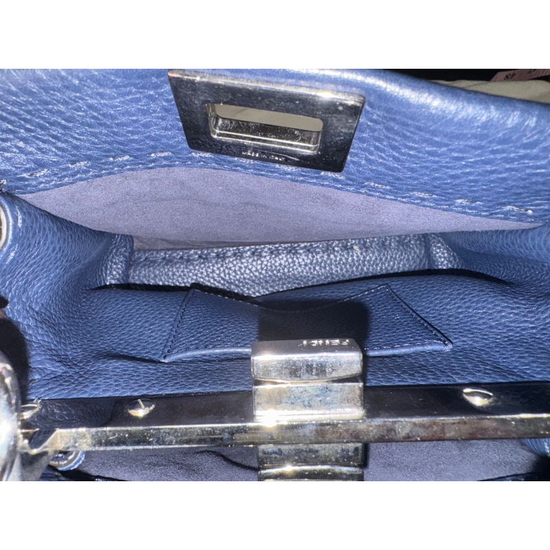 Fendi Selleria Snakeskin Whipstitch Mini Peekaboo Bag