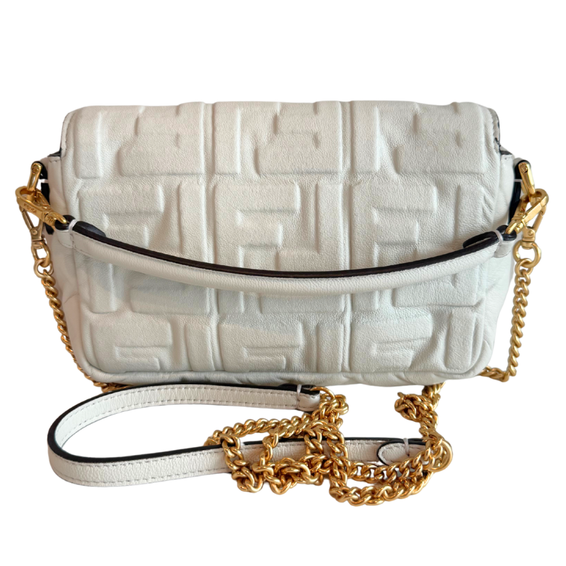 Fendi Zucca Embossed Mini Baguette Bag