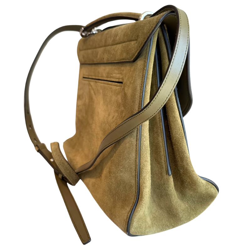Salvatore Ferragamo Suede Gancini Margot 2-Way Handle Bag