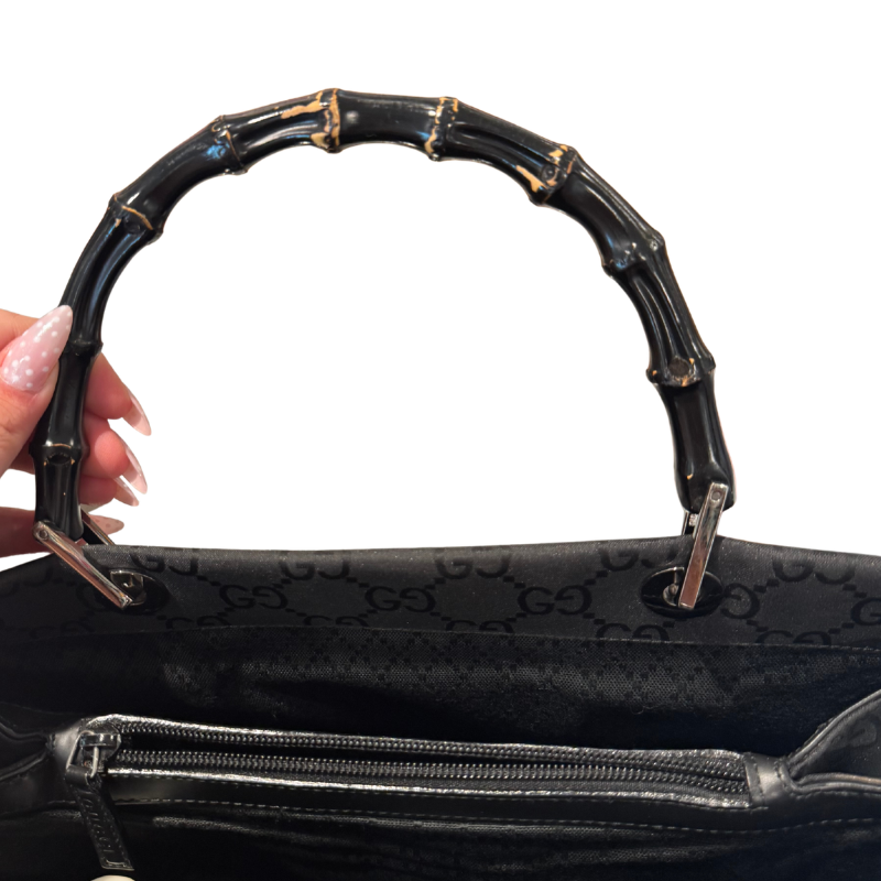Gucci GG Canvas Bamboo Handle Tote