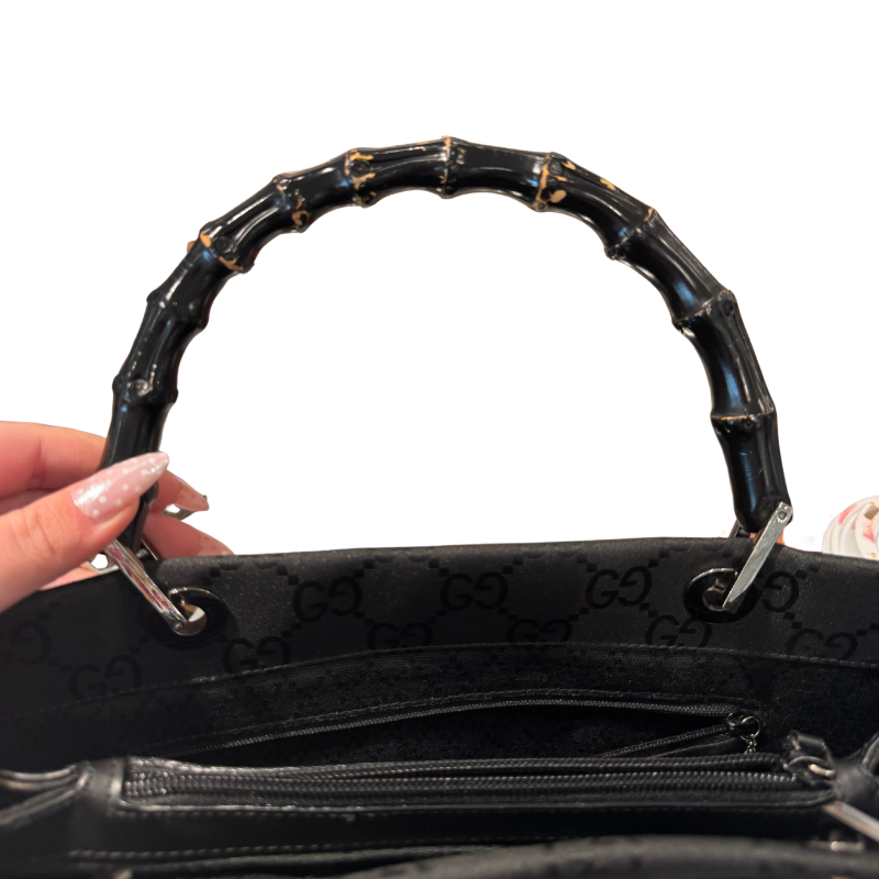 Gucci GG Canvas Bamboo Handle Tote