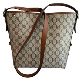 Gucci GG Monogram Emblem Medium Bucket Bag