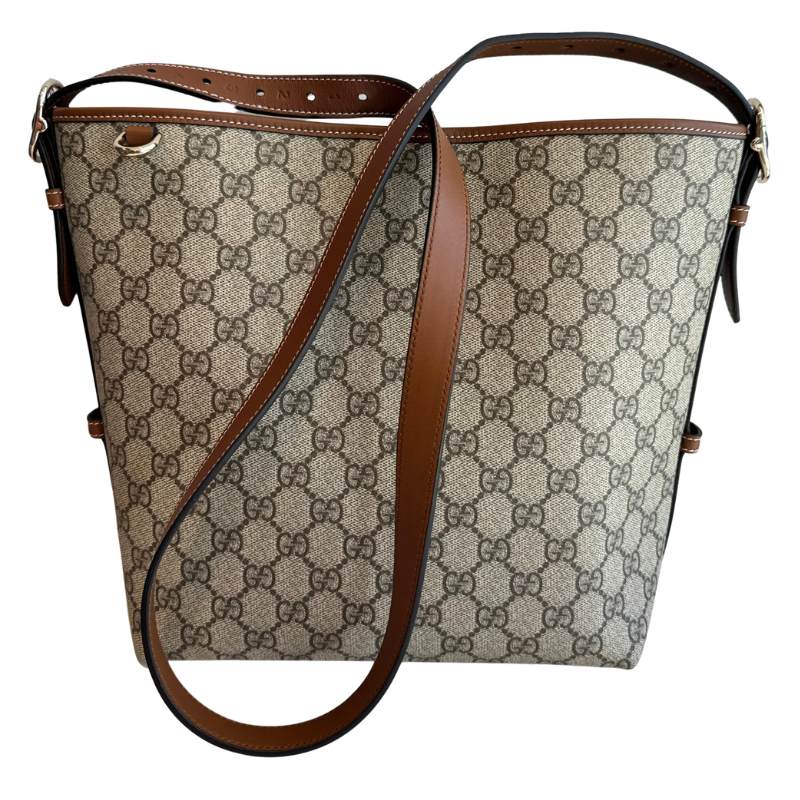 Gucci GG Monogram Emblem Medium Bucket Bag