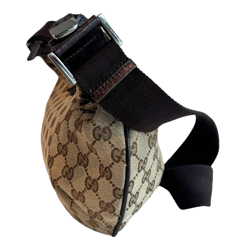 Gucci GG Canvas Medium Half Moon Vintage Hobo Bag