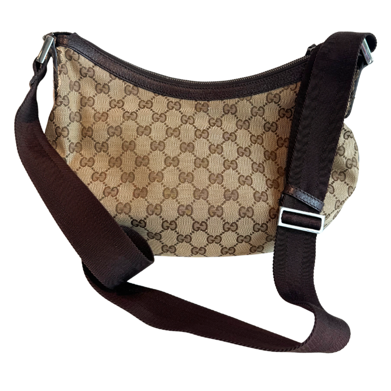 Gucci GG Canvas Medium Half Moon Vintage Hobo Bag