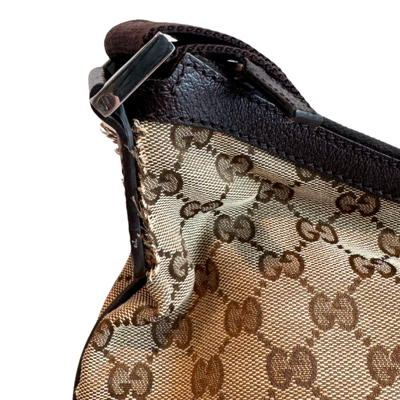 Gucci GG Canvas Medium Half Moon Vintage Hobo Bag