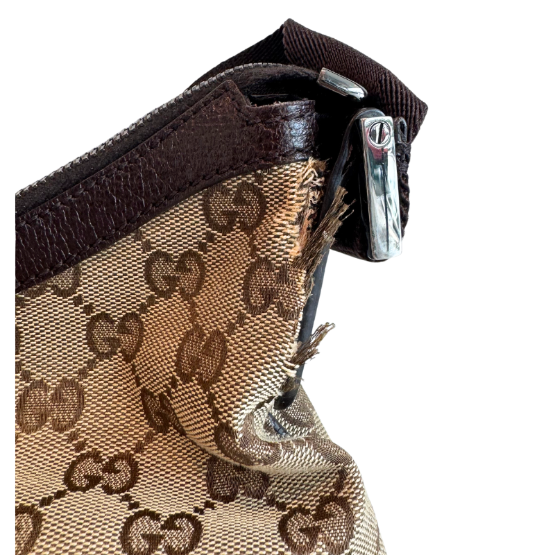 Gucci GG Canvas Medium Half Moon Vintage Hobo Bag