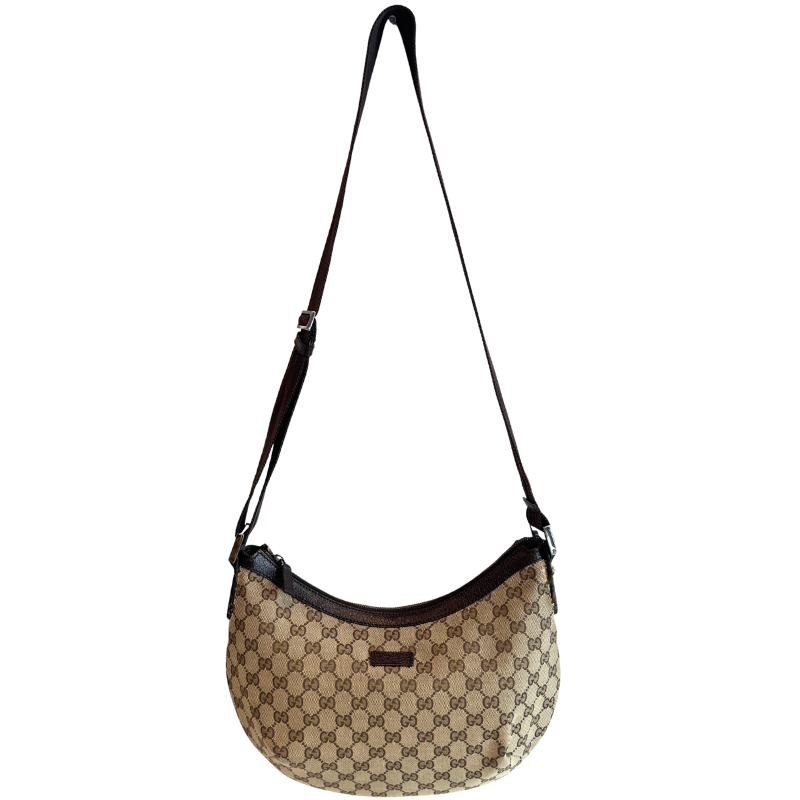 Gucci GG Canvas Medium Half Moon Vintage Hobo Bag