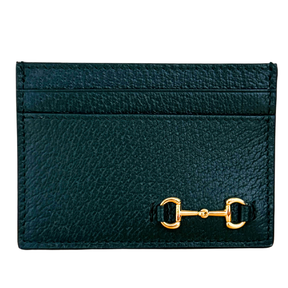 Gucci Horsebit Accent Leather Card Holder