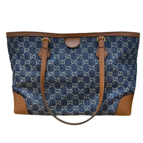 Gucci GG Denim Ophidia Medium Shopping Tote