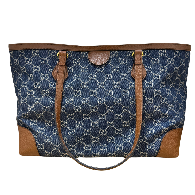 Gucci GG Denim Ophidia Medium Shopping Tote